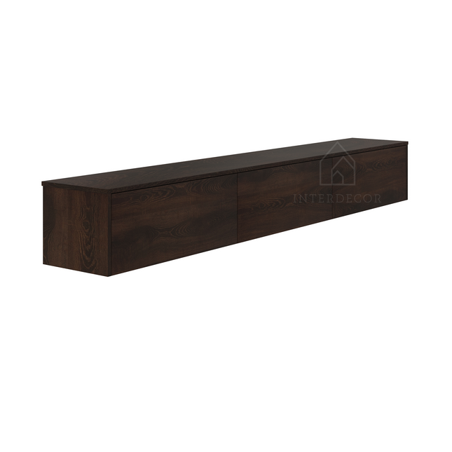 Elegance Collection TV meubel Zwevend Lowboard Hangend 180cm Eiken Dark Walnut