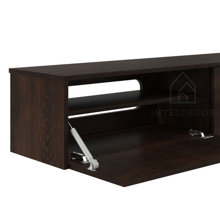 Elegance Collection TV meubel Zwevend Lowboard Hangend 240cm Eiken Dark Walnut