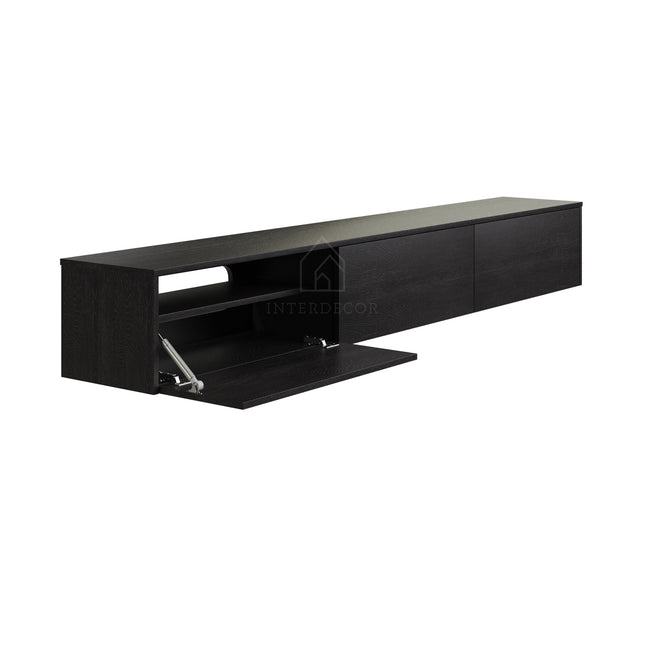 Elegance Collection TV meubel Zwevend Lowboard Hangend 240cm Eiken Zwart